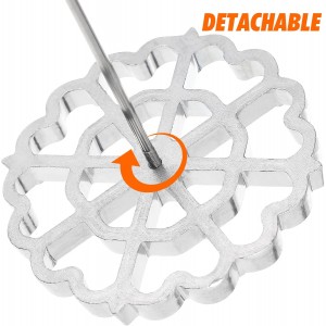 IMIKEYA Rosettes Timbale Set Aluminum Waffle Mold with Wooden Handle Ravioli Empanada Press Mold Bunuelos Cookie Homemade Frying Kitchen Gadgets