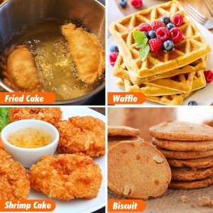 IMIKEYA Rosettes Timbale Set Aluminum Waffle Mold with Wooden Handle Ravioli Empanada Press Mold Bunuelos Cookie Homemade Frying Kitchen Gadgets