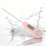 Digital Meat Thermometer Instant Read, Food Thermometer for Kitchen Oven Grill BBQ Smoker, Waterproof Probe for Cooking Grilling BBQ Baking Liquids Beef Turkey Chicken Steak Candy Temp Gauge (Pink)