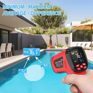 -40℉~2912℉ MESTEK Infrared Thermometer High Temperature Gun,50:1 Dual Laser Thermometer/K-Probe 14°F - 932°F, Digital Laser IR Temp Gun for Cooking,Pizza Oven, Engine, Kiln, Forging, Industrial Use