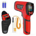 -40℉~2912℉ MESTEK Infrared Thermometer High Temperature Gun,50:1 Dual Laser Thermometer/K-Probe 14°F - 932°F, Digital Laser IR Temp Gun for Cooking,Pizza Oven, Engine, Kiln, Forging, Industrial Use