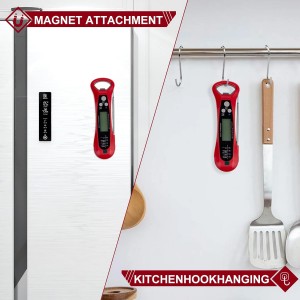 Instant Read Digital Meat Thermometer for Cooking and Baking - Accurate Food Thermometer for Ovens and Grills Red