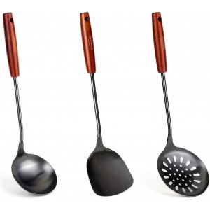 FJNATINH Wok Spatula and Ladle,Skimmer L...