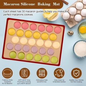 28Pcs Macaron Silicone Baking Mat Kit-2 Sheet Macaron Silicone Baking Mats 11.6