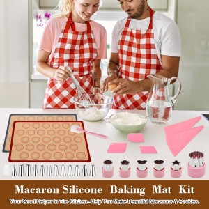 28Pcs Macaron Silicone Baking Mat Kit-2 Sheet Macaron Silicone Baking Mats 11.6