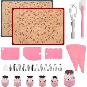 28Pcs Macaron Silicone Baking Mat Kit-2 ...