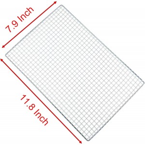 Roasting Racks, 2 Pcs 11.8 Inch x 7.9 Inch Stainless Steel Grill Racks Grid Net for Baking and Cooling of Barbeque in Oven, Party, Dinning and Outdoors (2, 15.7 inch x 9.8 inch)