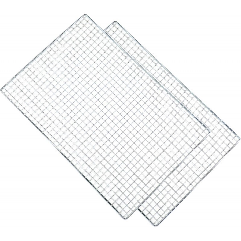 Roasting Racks, 2 Pcs 11.8 Inch x 7.9 Inch Stainless Steel Grill Racks Grid Net for Baking and Cooling of Barbeque in Oven, Party, Dinning and Outdoors (2, 15.7 inch x 9.8 inch)