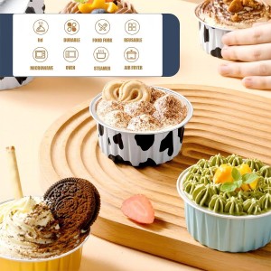 25PCS Round Mini Loaf Pans with Lids,Mini Cake Pans with Lids,Disposable Ramekins Baking Cups Muffin Tins Cupcake Cups for Wedding Birthday Party,5oz (Blue)