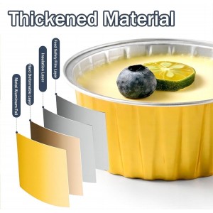 25PCS Round Mini Loaf Pans with Lids,Mini Cake Pans with Lids,Disposable Ramekins Baking Cups Muffin Tins Cupcake Cups for Wedding Birthday Party,5oz (Blue)