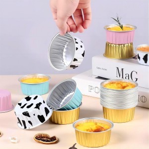 25PCS Round Mini Loaf Pans with Lids,Mini Cake Pans with Lids,Disposable Ramekins Baking Cups Muffin Tins Cupcake Cups for Wedding Birthday Party,5oz (Blue)