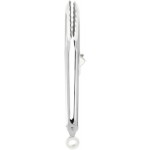 Tovolo Tongs With Silicone Tips Easy Grip 13” Long Kitchen Tongs Stainless Steel Handle For Cooking BBQ, Non Scratch Heat Resistant Locking Metal Silicone Tipped Dishwasher Safe BPA Free, White