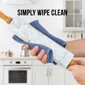 Zulay Kitchen 17-Inch Marble Rolling Pin With Stand - Polished Marble Rolling Pins For Baking With Long Beechwood Handle - Non-stick Roller Pin For Baking Pastries, Bread & Pizza