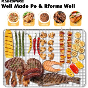 Rainspire Cooling Rack Stainless Steel, Heavy Duty Cooling Racks for Cooking and Baking, Oven Safe Wire Rack for Cooking, Baking Rack for Oven Cooking Fits Quarter Sheet Pan, 8.5