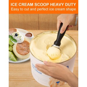 Brigii Ice Cream Scoop with Comfortable Handle, Professional Grade Scooper, Great for Spooning Frozen Hard Gelato and Sorbet, Melon-Black