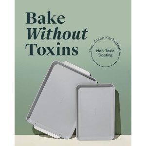 Caraway Non-Stick Ceramic Baking Sheet Duo - Naturally Slick Ceramic Coating - Non-Toxic, PTFE & PFOA Free - 18 x 13