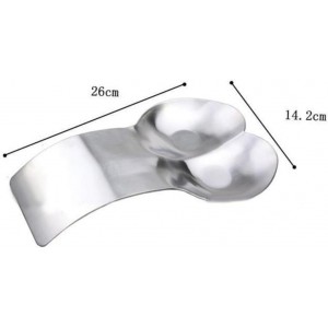 KICHOUSE Stainless Steel Double Spoon Rest Large Cutlery Tray with Arc Design for Kitchen Utensil Organization and Clean Cooking Space