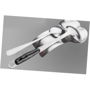 KICHOUSE Stainless Steel Double Spoon Rest Large Cutlery Tray with Arc Design for Kitchen Utensil Organization and Clean Cooking Space