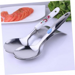 KICHOUSE Stainless Steel Double Spoon Rest Large Cutlery Tray with Arc Design for Kitchen Utensil Organization and Clean Cooking Space