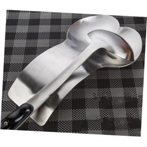 KICHOUSE Stainless Steel Double Spoon Rest Large Cutlery Tray with Arc Design for Kitchen Utensil Organization and Clean Cooking Space