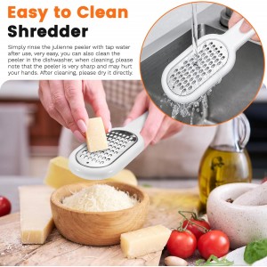 3 Pack Hand Held Cheese Grater for Kitchen Stainless Steel, Small Stackable Storage Zester Grater with Handle for Cheese Lemon Ginger Nutmeg Garlic Citrus Potato