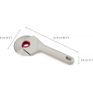 Joseph Joseph Ringo Easy Clean Pizza Wheel Cutter Slicer, Stainless Steel blade, Dishwasher safe