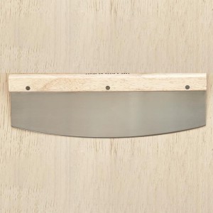 Santa Barbara Design Studio Pizza Rocker Stainless Steel and Oak Cutter, 13