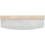 Santa Barbara Design Studio Pizza Rocker Stainless Steel and Oak Cutter, 13