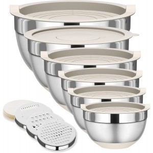 Mixing Bowls with Lids Set, 6 Piece Stai...