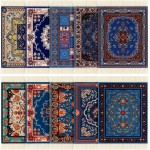 Preboun 10 Pcs Rug Table Coasters Table Drink Holder Vintage Oriental Design Fabric Carpet Drink Mat Moroccan Oriental Design Fabric Elegant Carpet Middle Eastern Gifts for Home Kitchen Bar(Classic)