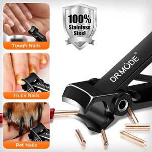 Toenail Clippers for Thick Toenails for Seniors, Angled Head Long Handled Toe Nail Clippers for Men with Wide Jaw Opening, Heavy Duty Large Finger Nail Clippers Adult Cutter with Catcher, Black