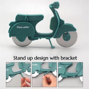 Bicycle Pizza Cutter Wheel, Dual Stainless Steel Pizza Cutter Wheel Pizza Slicer, Bike Pizza Cutters Kitchen Gadget