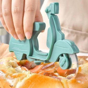 Bicycle Pizza Cutter Wheel, Dual Stainless Steel Pizza Cutter Wheel Pizza Slicer, Bike Pizza Cutters Kitchen Gadget