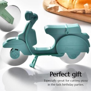 Bicycle Pizza Cutter Wheel, Dual Stainless Steel Pizza Cutter Wheel Pizza Slicer, Bike Pizza Cutters Kitchen Gadget