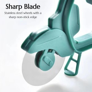 Bicycle Pizza Cutter Wheel, Dual Stainless Steel Pizza Cutter Wheel Pizza Slicer, Bike Pizza Cutters Kitchen Gadget