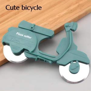 Bicycle Pizza Cutter Wheel, Dual Stainless Steel Pizza Cutter Wheel Pizza Slicer, Bike Pizza Cutters Kitchen Gadget