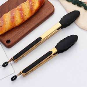 Stainless Steel Classic Kitchen Serving Food Party Gold Tongs 9