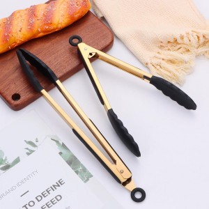 Stainless Steel Classic Kitchen Serving Food Party Gold Tongs 9