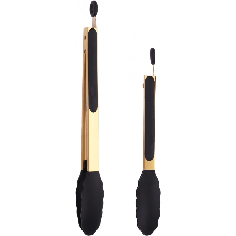 Stainless Steel Classic Kitchen Serving Food Party Gold Tongs 9