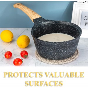 Trivets for Hot Dishes, Pots and Pans, Heat Resistant Hot Pads with Storage Basket, Pot Holders for Kitchen Countertop, Trivet Mats Home Essentials Farmhouse Decor (Brown 4 Pcs)