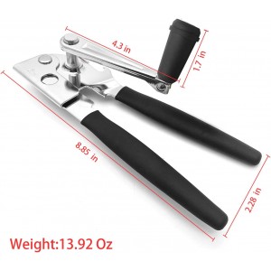 NUFR Crank Can Openers Manual,Heavy Duty Commercial Can Opener with Rubber-coated Long Handles