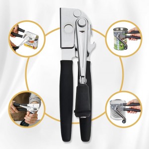 NUFR Crank Can Openers Manual,Heavy Duty Commercial Can Opener with Rubber-coated Long Handles