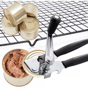 NUFR Crank Can Openers Manual,Heavy Duty Commercial Can Opener with Rubber-coated Long Handles