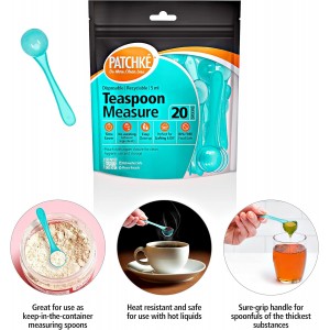 40-Pack Plastic Measuring Spoons Set – 20 × Teaspoons + 20 × Tablespoons, Small Scoops for Coffee, Baby Formula, Protein Powder, Spices, Pet Food & Kitchen Use