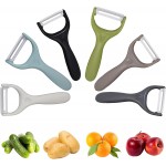 Trez Treamer 6-Pack Vegetable Peelers for Kitchen，Y Ceramic Peeler Safe Potato Peeler Set for Apple Veggie Carrot Fruit Zucchini Cucumber Peelers Bulk with Non-Slip Handle (Y)