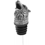 Wine Aerator Pourer Wolf Head Spout Bottle Pourers Stainless Steel Animal Bar Liquors Bottle Pourer Animal Decorative Liquors Stopper for Red Wines Whiskey Silver