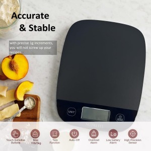 NUTRI FIT Food Scale for Kitchen Scales Digital Weight Grams and Ounces, Baking Scale Accurate for Weight Loss, Cooking, Coffee, Keto Diet, Meal Prep, 0.1oz Ultra Slim Smart Tare Black