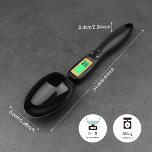 Mafiti Digital Measuring Spoon, Electronic Adjustable Measuring Spoon Scale 500g / 0.1g High Precision for Kitchen Gadgets Daily Meals Pet/Dog Food Measuring Scoop