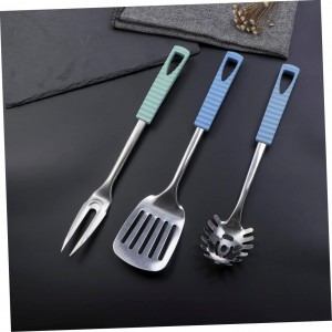 3pcs Meat Carving Forks Stainless Steel Forks Heat Resistant Handle for Roasting Serving and Camping