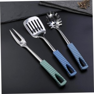 3pcs Meat Carving Forks Stainless Steel Forks Heat Resistant Handle for Roasting Serving and Camping